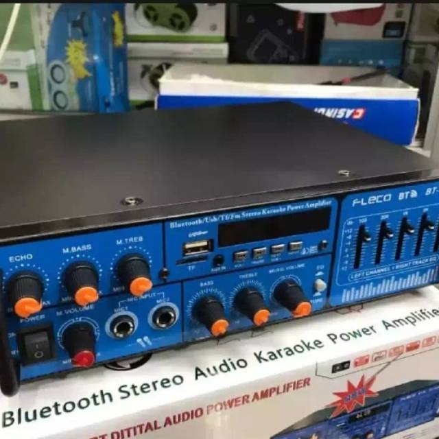 Amplifier FLECO 889 Bluetooth Stereo Karaoke + Mp3 player + FM Radio