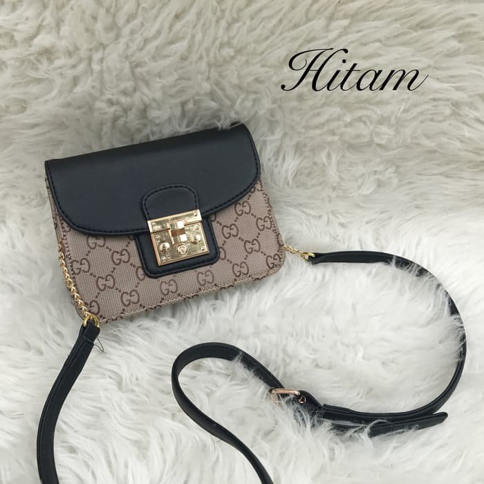 BARANG MURAH TAS WANITA GUCCI PADLOCK METROPOLIS MINI IMPORT - HITAM
