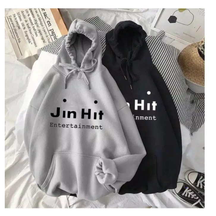 HOODIE UNISEX JIN HIT ENTERTAIMENT - FLEECE TEBAL PREMIUM TERBARU,