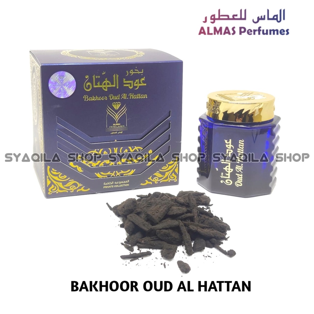 Bukhur Oud AL Hattan Bakhour Almas Buhur Dupa Ori Saudi Menyan Gahru Bakhoor Arab Pengharum Bakar Wangi gaharu Import KSA