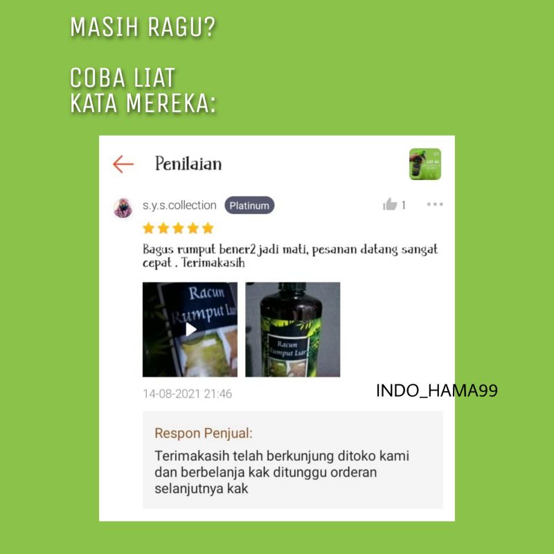 Pembasmi gulma/rumput liar/rumput ilalang sampai akar akarnya dijamin ampuh kemasan 500ml