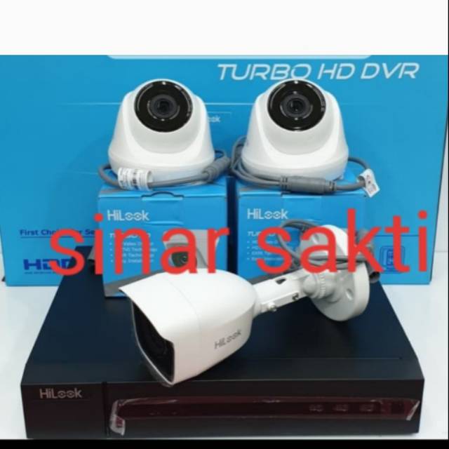 PAKET CAMERA CCTV 2MP HILOOK 4CH 3 CAMERA HARDISK 500GB + KABEL 50M KOMPLIT TGGL PASANG MURAH