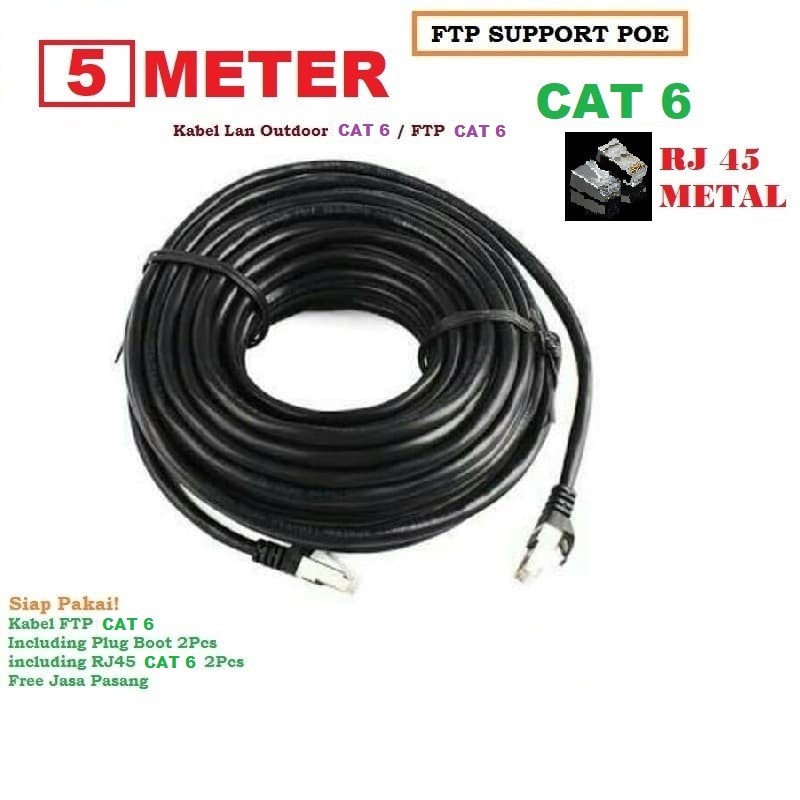 Kabel LAN outdoor STP FTP Cat6e 5M 5meter 5 meter high quality