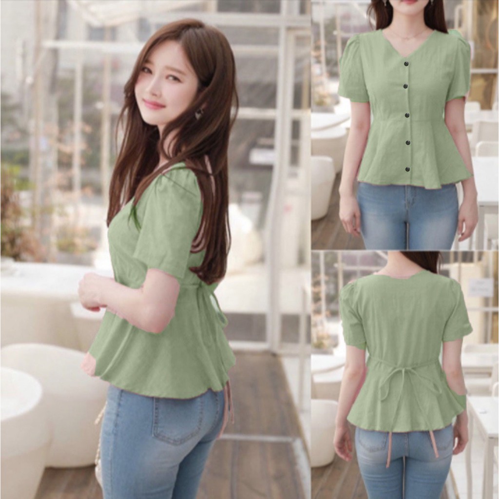 BDG-STYLE(COD) BLOUSE LUCIA/ATASAN KEKINIAN/BLOUSE WANITA /BLOUSE BAHAN MOSCREPE