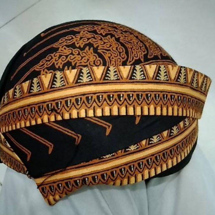 Blangkon solo/ jogya lipat alusan perbawan  blangkon jebeh sliwir hitam polos modang  samurai [Sam31
