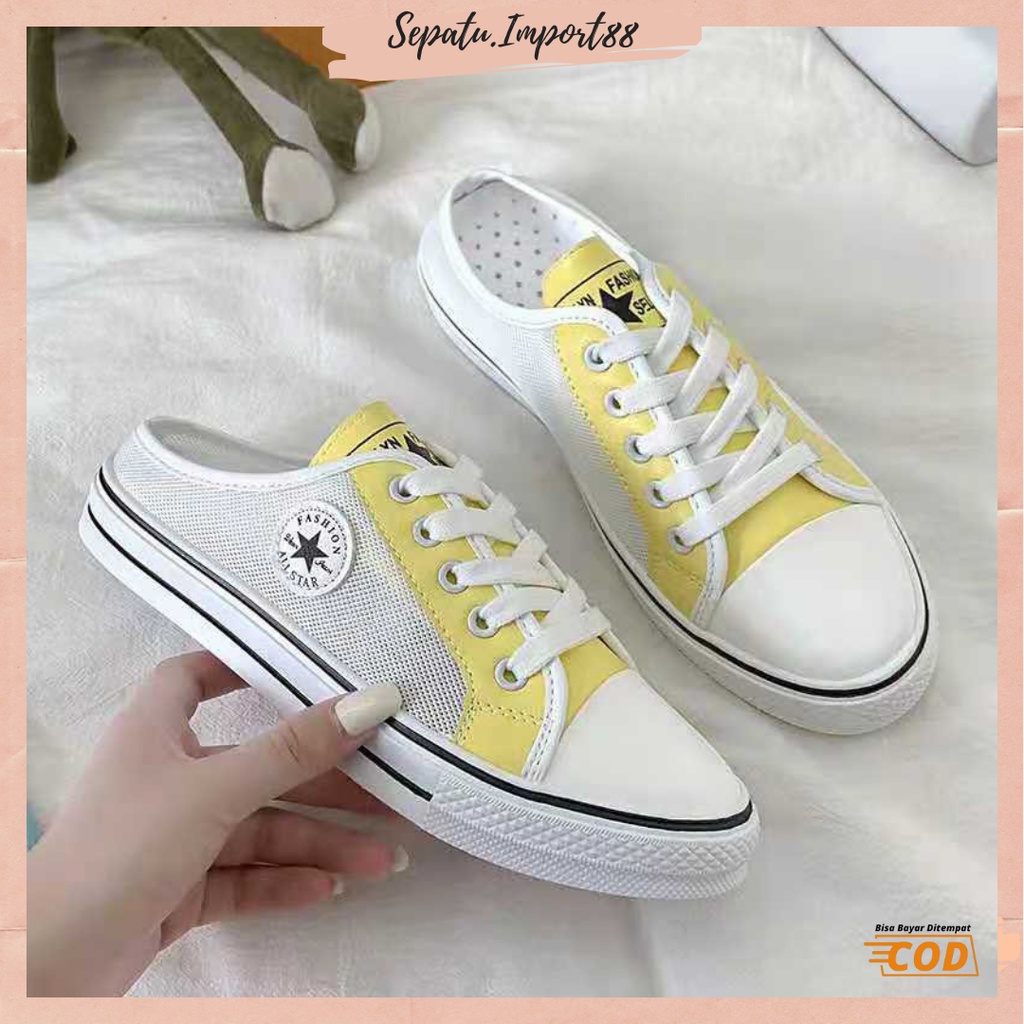 [SEPATU.IMPORT88] SP-092 Sandal sepatu Wanita Import ala Korea Sandal Cantik Perempuan Sendal separuh Cewek