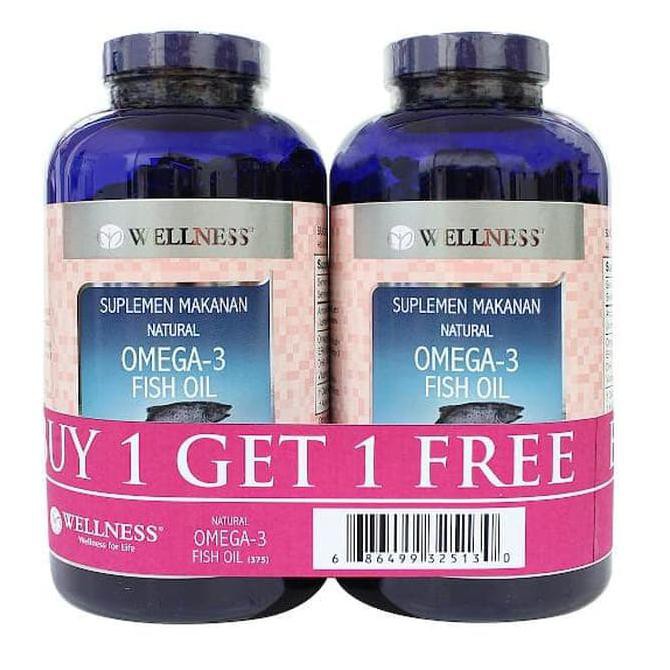 Wellness - Omega-3 Fish Oil - 375 Softgel (Promo BUY 1 GET 1 FREE) ORIGINAL