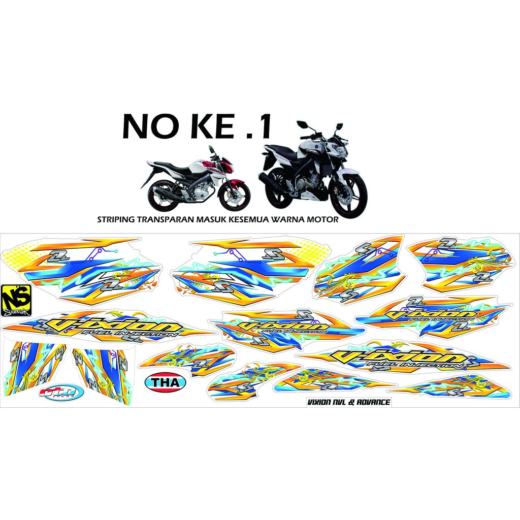 

sticker vixion advance dan vixion new nvl transparan