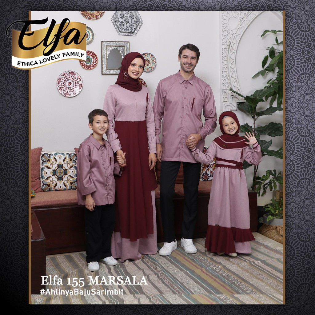 Busana Muslim Sarimbit Couple Ethica Original Elfa 129 Shopee Indonesia