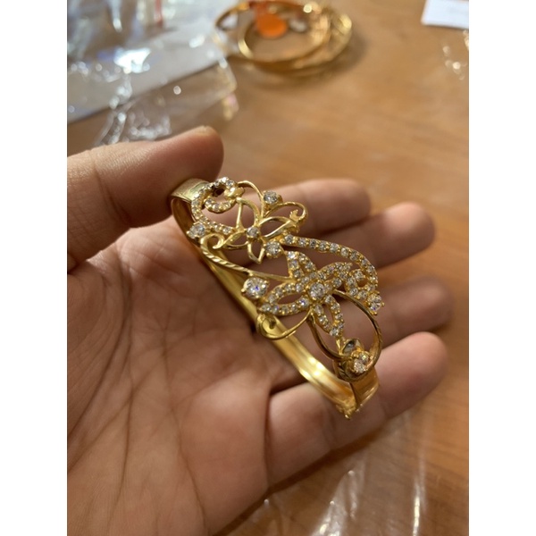 gelang emas asli kadar 700 model bunga SHB gold