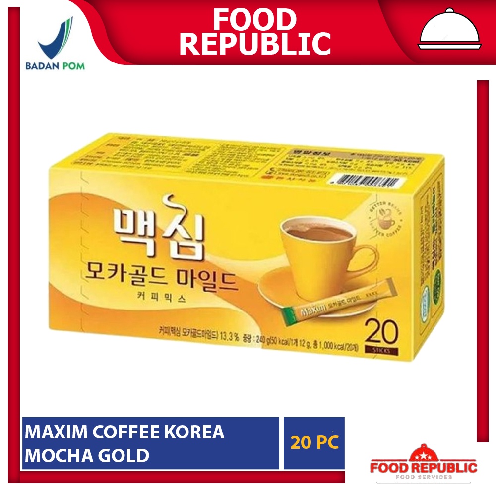 MAXIM COFFEE 20 PC MOCHA WHITE KOPI MIX KOREA INSTANT KOREAN FAVOURITE HALAL