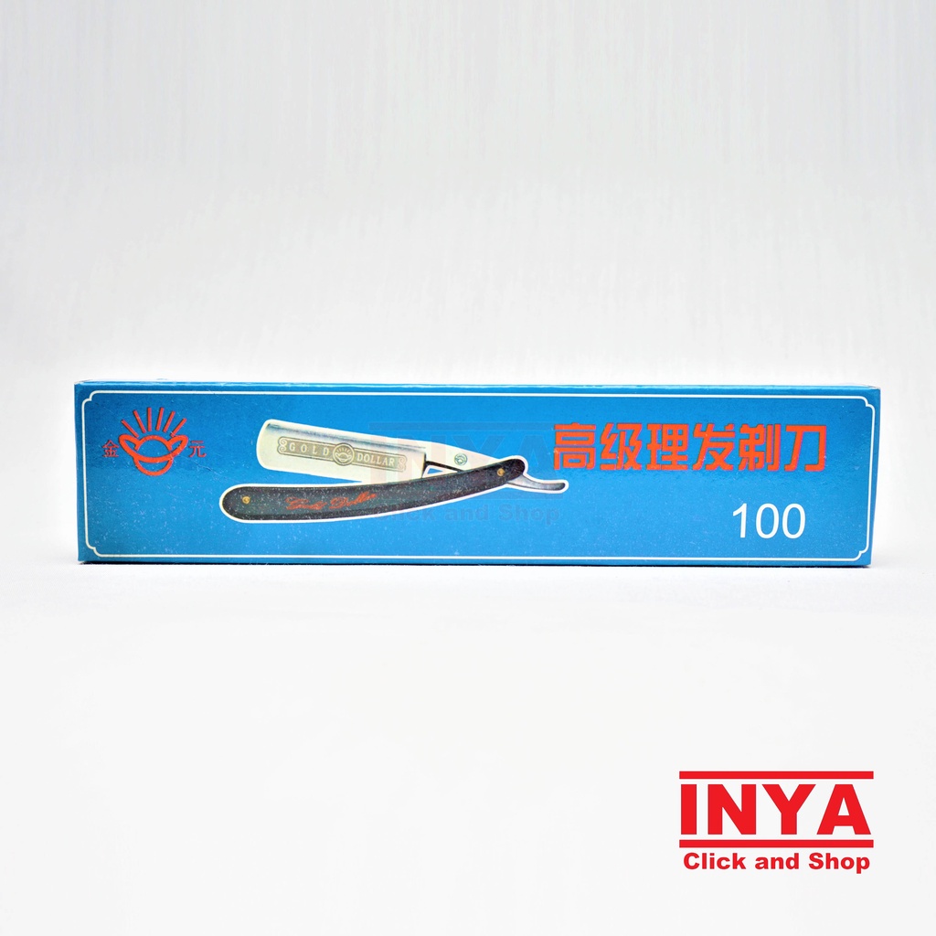 PISAU CUKUR LIPAT GOLD DOLLAR 100 GDR - STRAIGHT RAZOR  SHAVE HAIRCUT