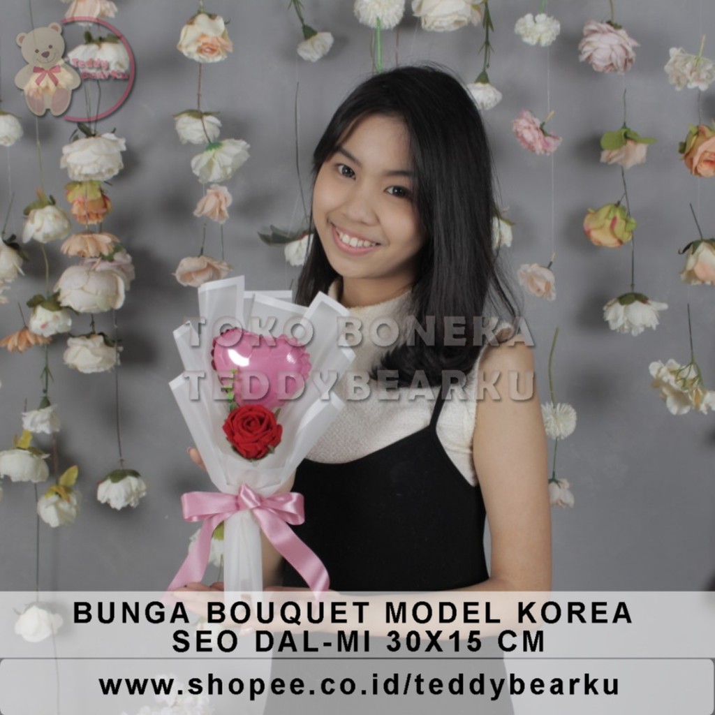 TERLARIS! BOUQUET BUKET BUNGA LOVE MODEL KOREA SEO DAL-MI KADO VALENTINE / ULTAH / WISUDA / PACAR