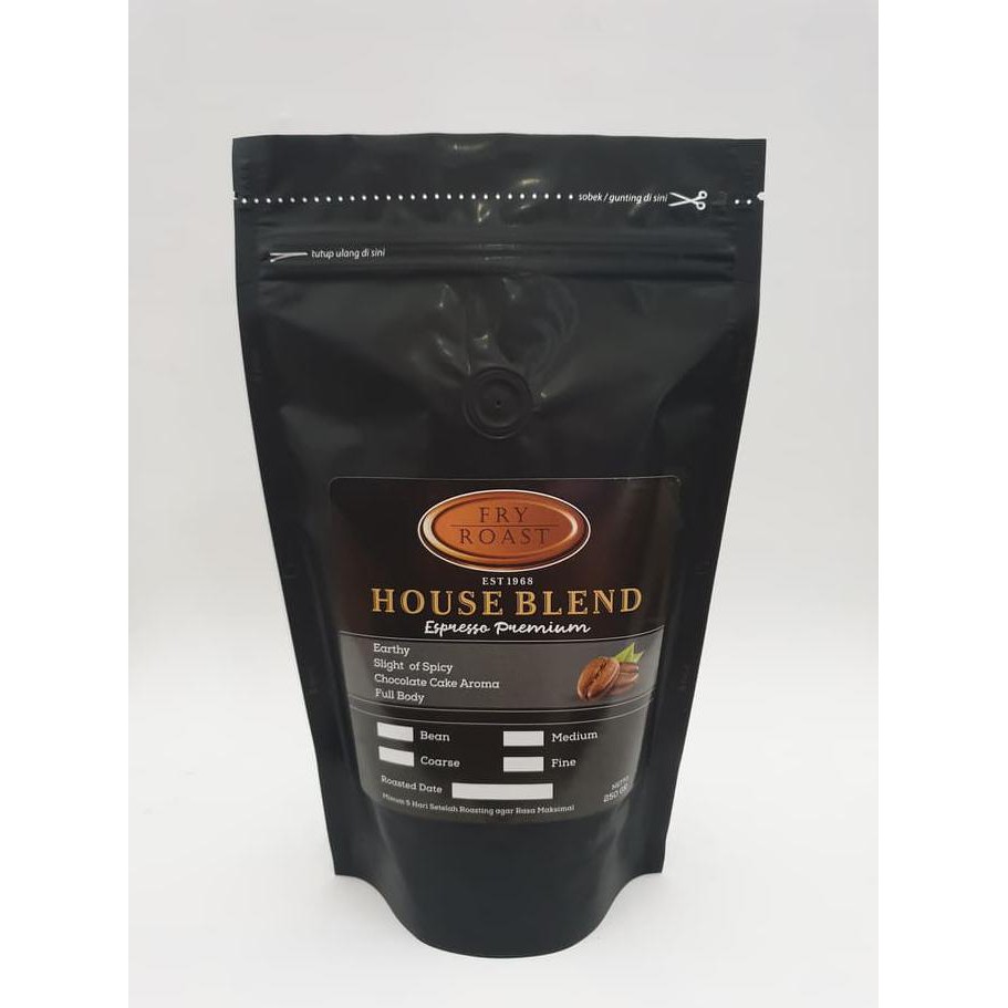 

KOPI ARABIKA/ROBUSTA BLEND ESPRESSO PREMIUM (BIJI/BUBUK) 250 GRAM - BIJI KODE 1452