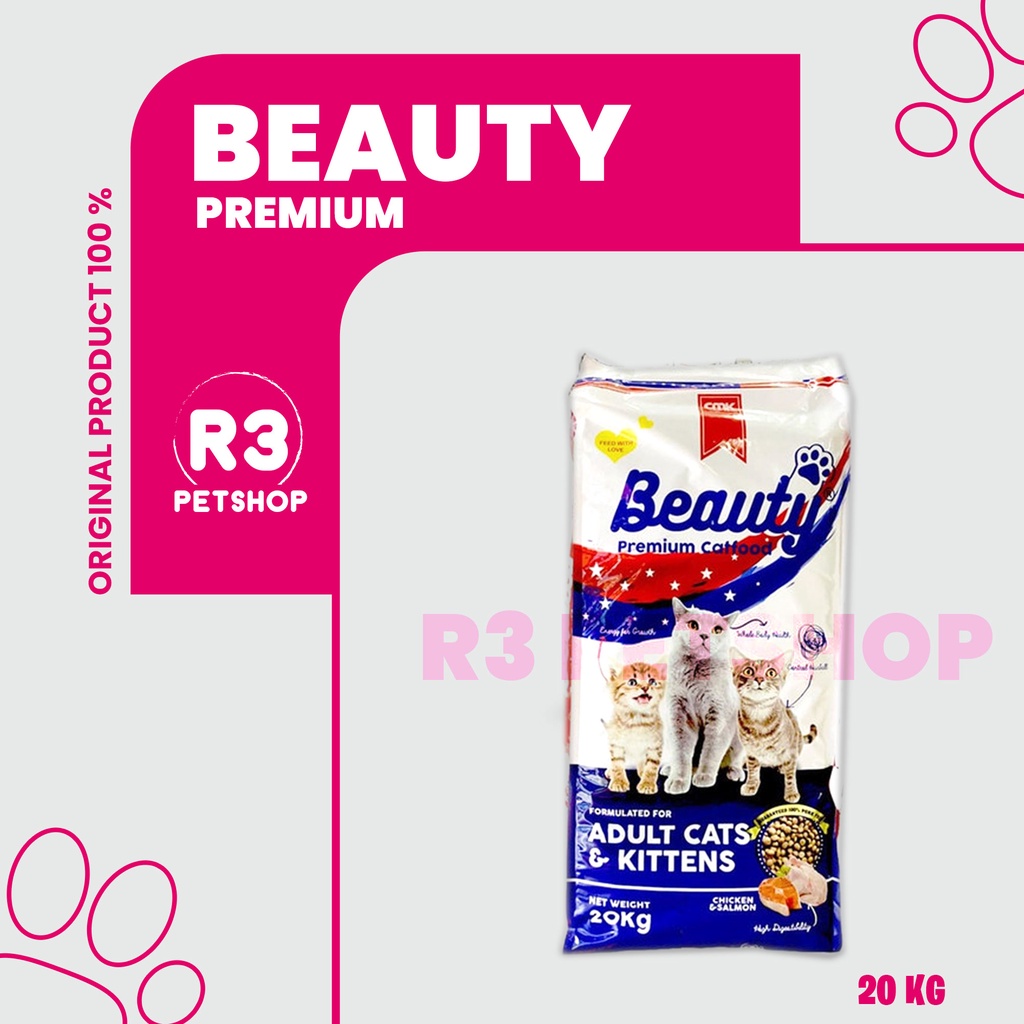 Makanan Kucing kering murah Premium Beauty 20kg (GRAB GOSEND)