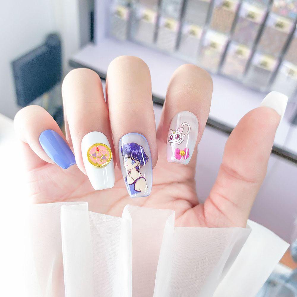 Mxbeauty Sailor Moon Stiker Kuku Alloy Lucu Tahan Air Kartun DIY Nail Art Dekorasi