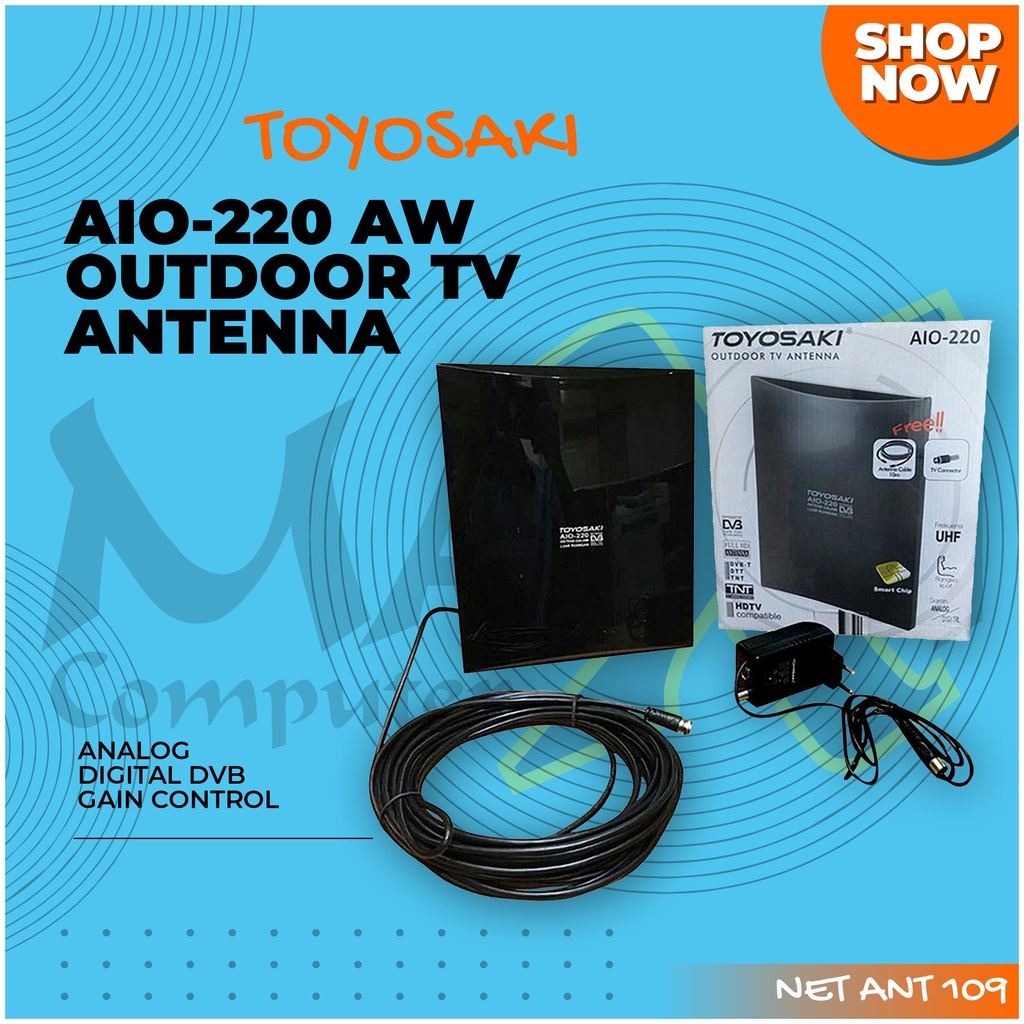 Toyosaki AIO-220 AW Full HD Analog Digital DVB Outdoor TV Antenna Antena