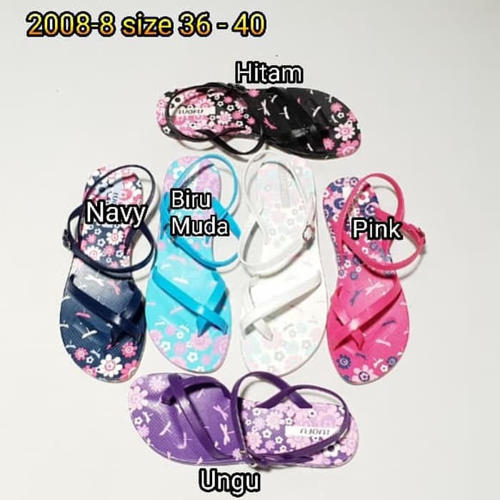 jelly sandal jepit karet tali luofu sendal japit import 2008-8