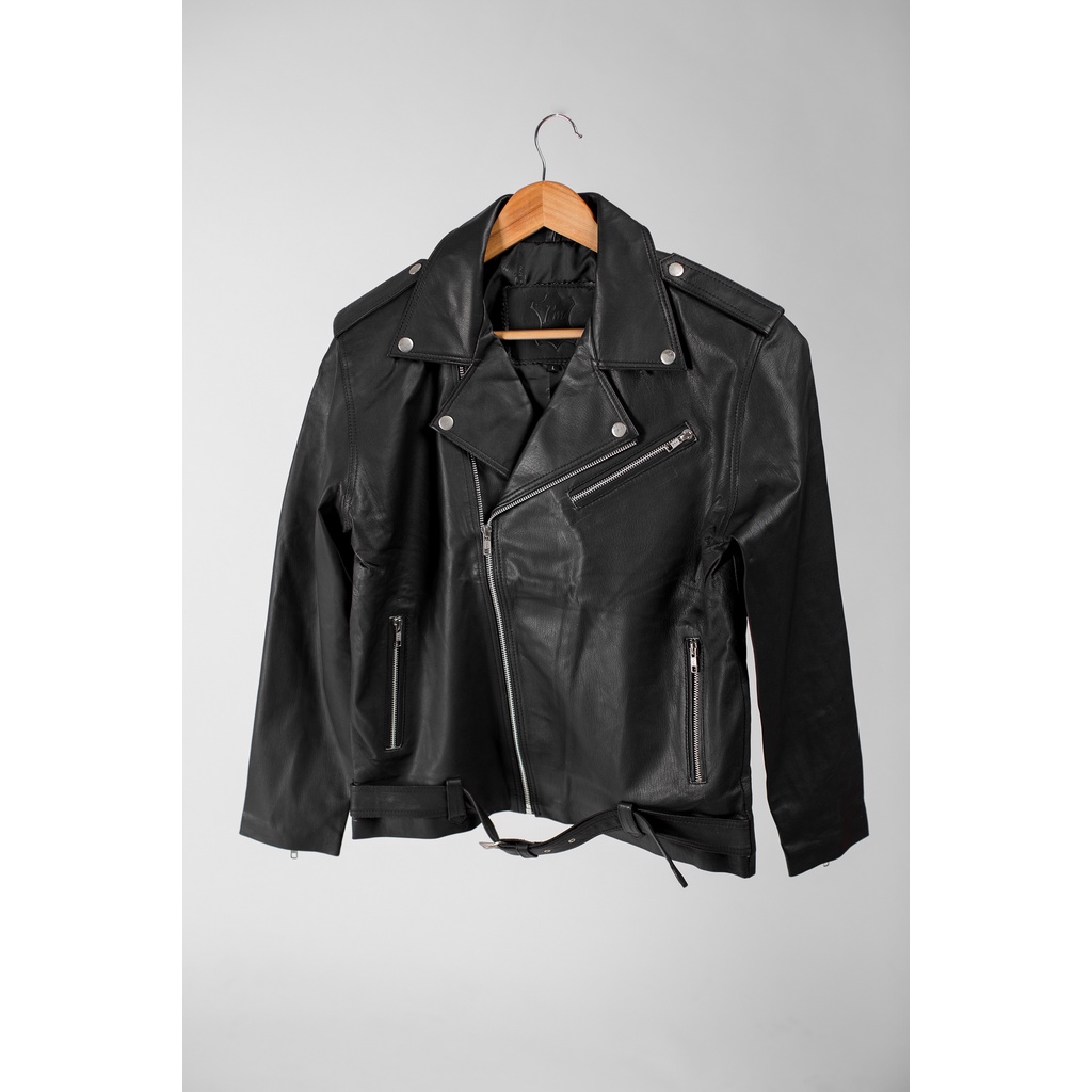 JAKET KULIT PRIA ASLI WARNA HITAM