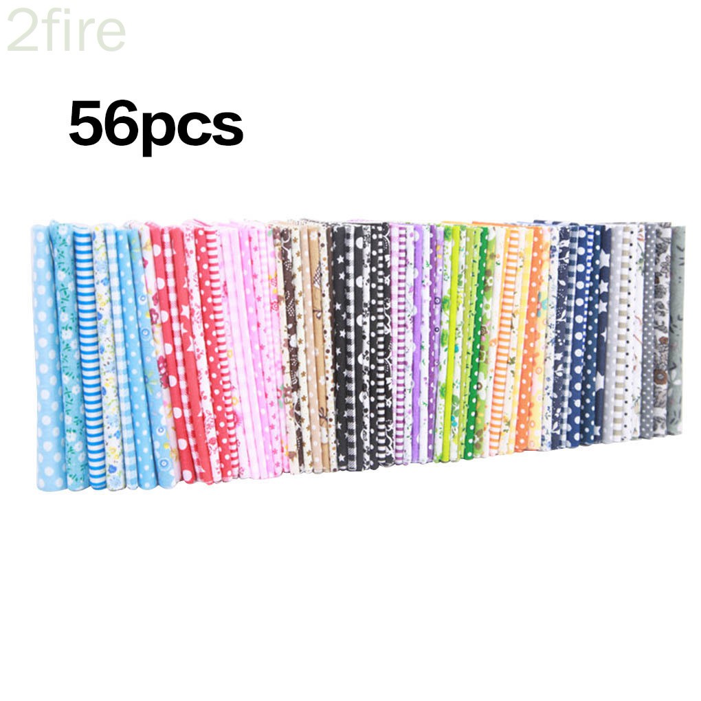 2fire 56pcs Kain Perca Handmade Bahan Katun Motif Bunga 2fire 56pcs Kain Perca Handmade Bahan Katun Motif Bunga