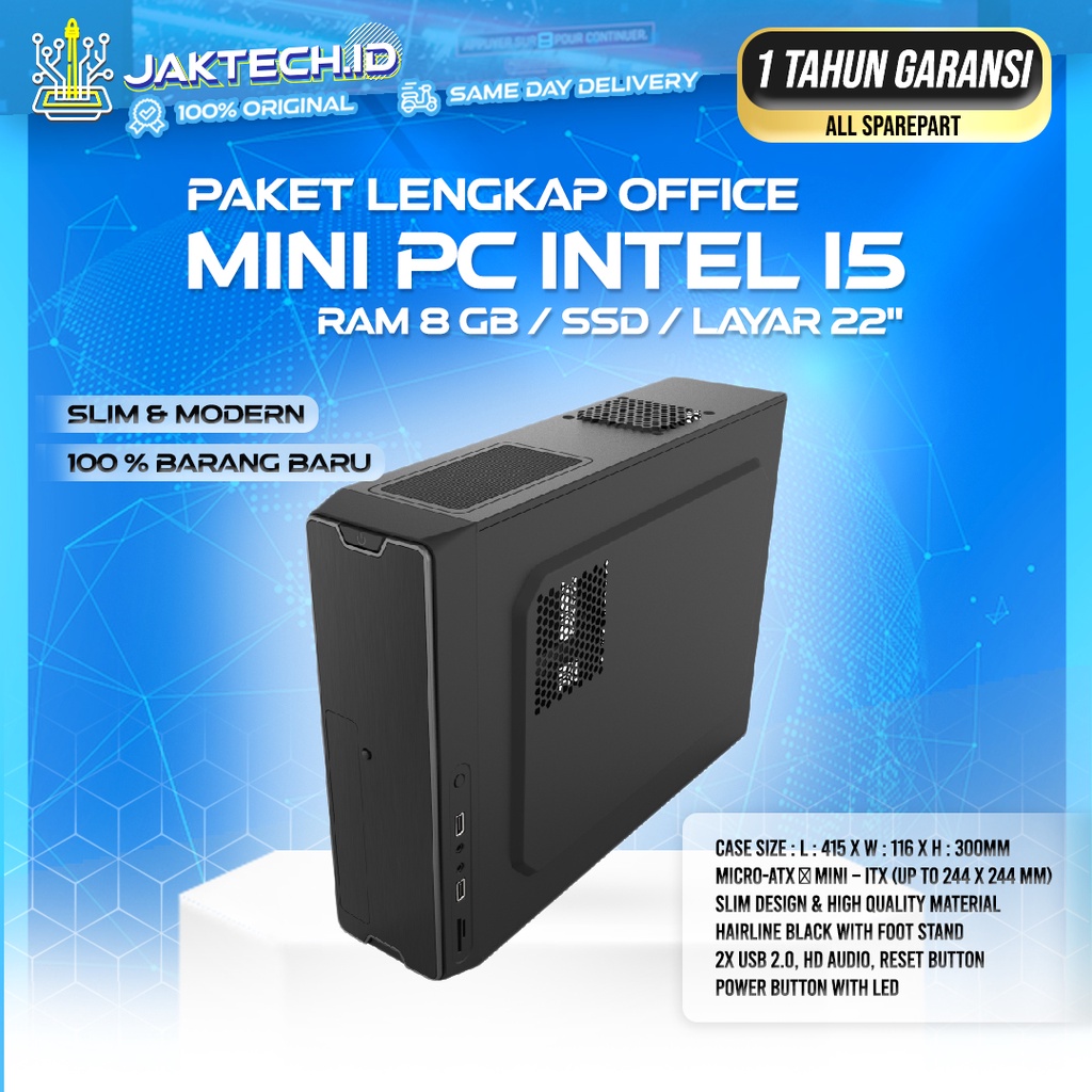 Mini PC Rakitan Intel Core i5 / Ram 8GB / SSD