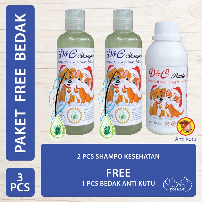 D&C Shampo Kesehatan Free Bedak Anti Kutu Anjing & Kucing 150 Gram