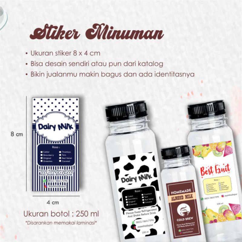 

[35 pcs] Stiker label minuman / kemasan minuman / kemasan botol