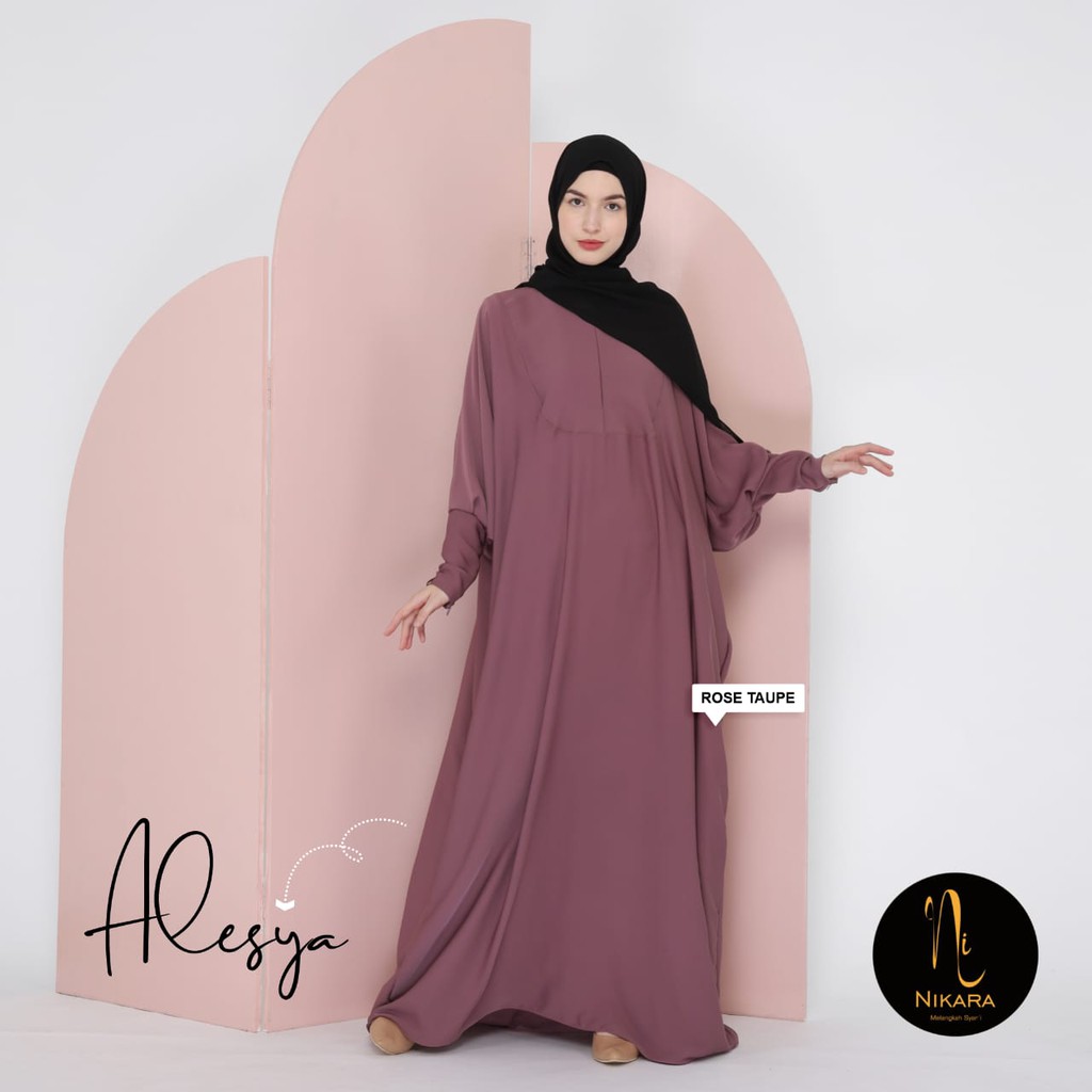 Abaya Kaftan Fursan Silk Taupe Size L  by Nikara Rose