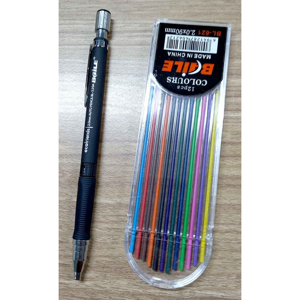 

Pensil Mekanik Mechanical Pencil 2B 2mm 12 Isi Colorful - BL-621 - Multi-Color-SH497