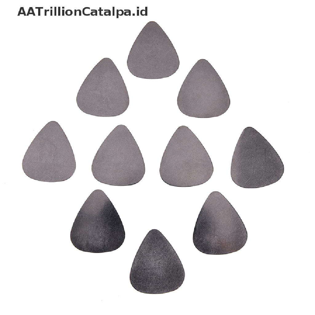 Aatrillioncatalpa 10pcs Pick plectrum 0.30mm Bahan stainless steel Untuk Gitar Akustik / Elektrik