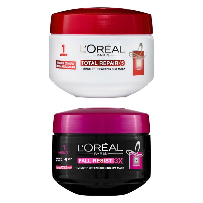 L’Oreal Paris Fall Resist 3x / Total Repair 5 Hair Spa Mask Care - Masker Rambut L'Oreal Perawatan R