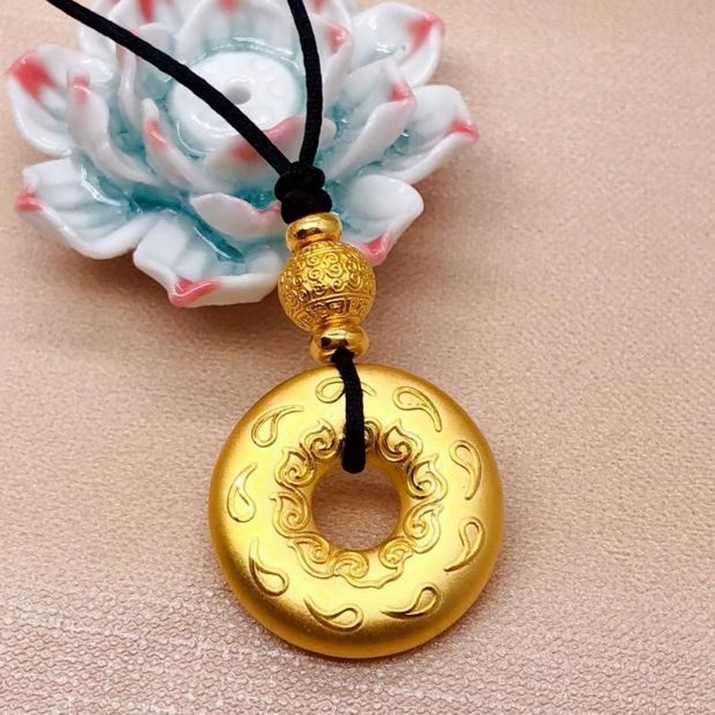 [Ready Stock]Fashion Unique Gold-Plated Ring Necklace Pendant