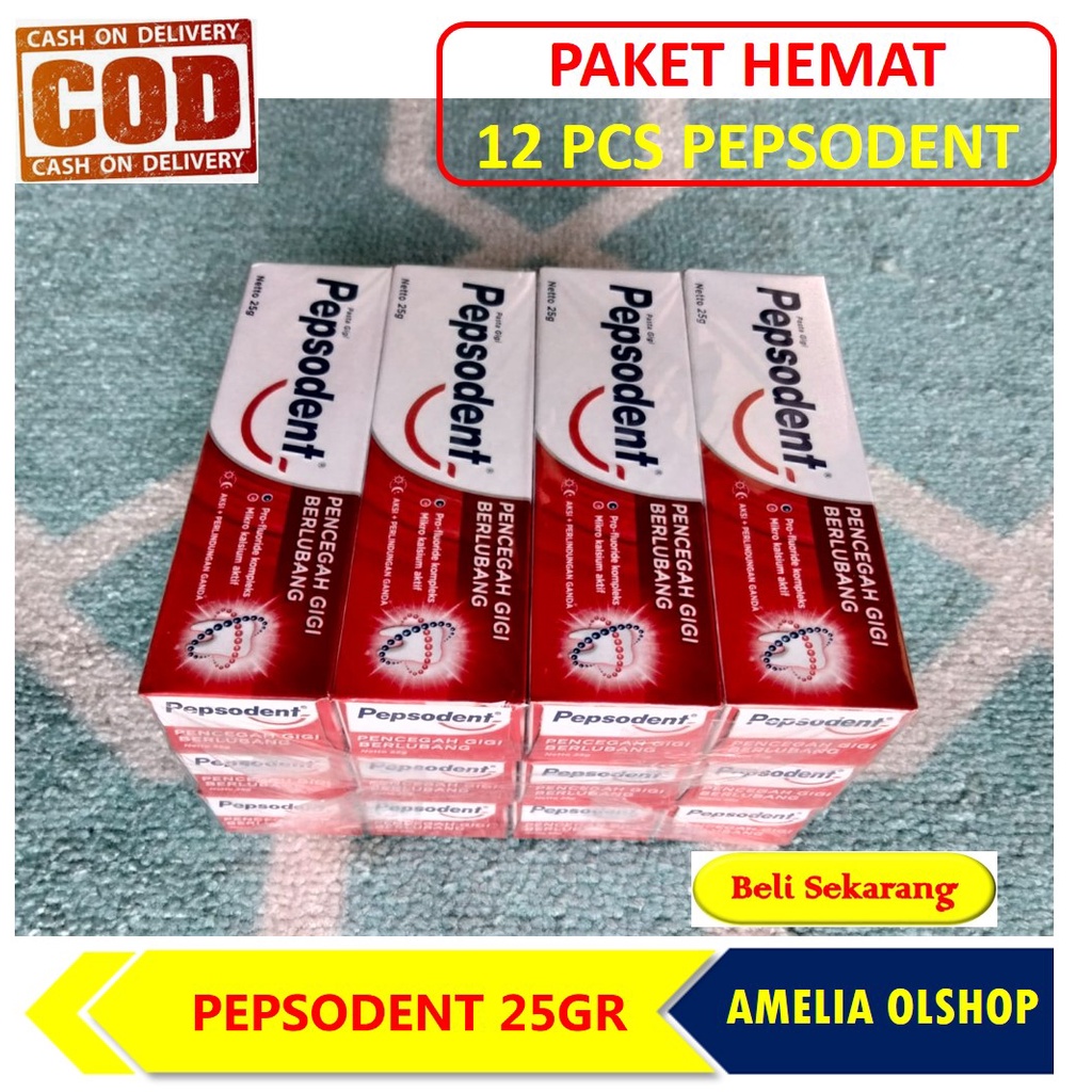 Paket Hemat 12 Pcs / 1 Lusin Pepsodent Odol 25 Gr Unilever Murah-3