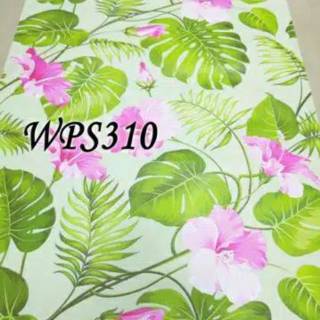 Wallpaper Dinding Motif Monstera Hijau Bunga Pink 10m x ...