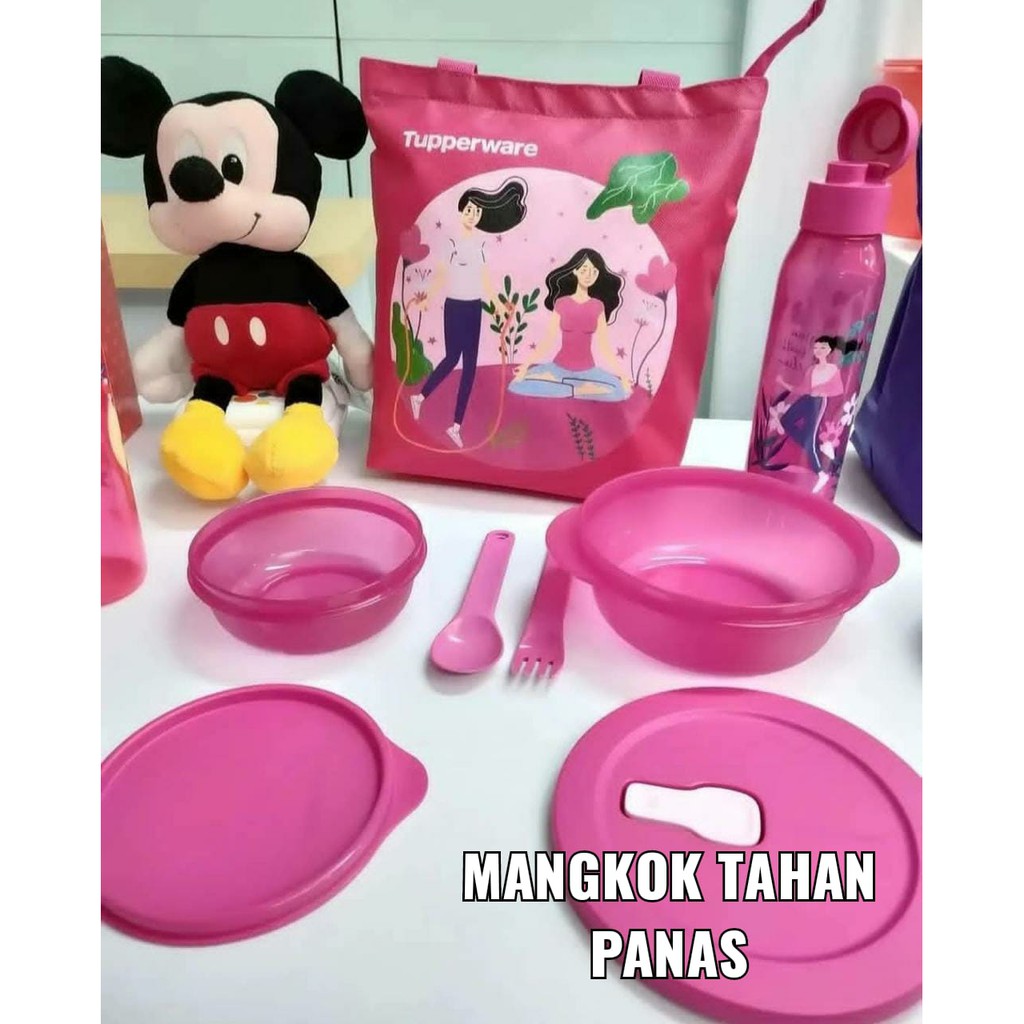 Tempat bekal makan tupperware ms sporty lunch box set