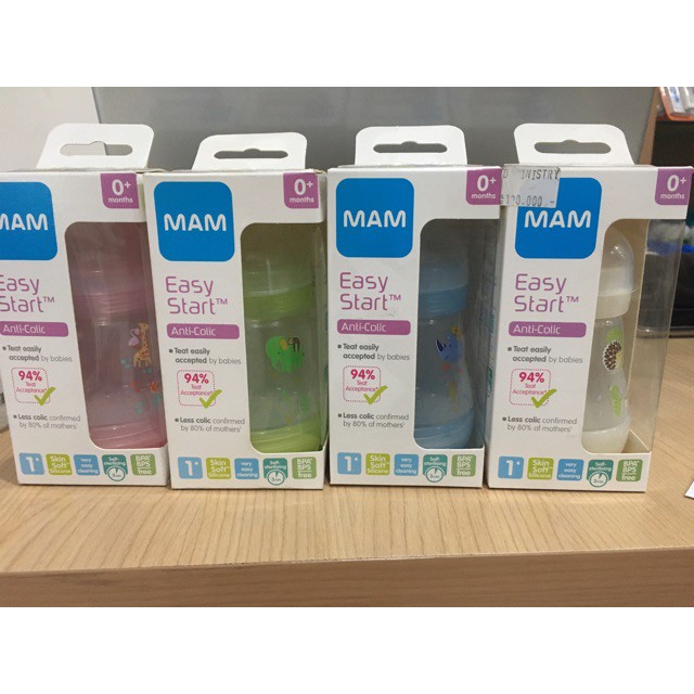 Mam Easy Start Anti Colic Bottle (PP) 160ml  - botol susu anti kolik / anti perut kembung / soft teat / nipple lembut/ menyerupai puting / orthodentic / colic / anti sedak / wide neck