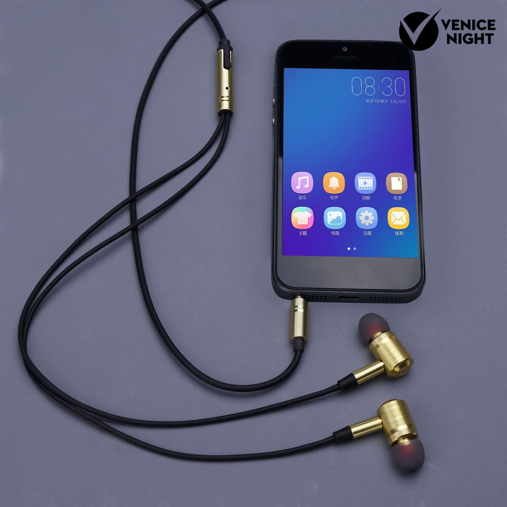 (VNEP) (Berkabel) Headset Earphone Earbuds Sport Gaming In-ear Noise Isolating Metal Jack 3.5mm Untuk Handphone