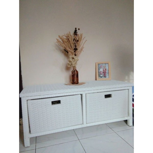 laci 2 panjang#lemari rotan#rotan sintetis#lemari pakaian#