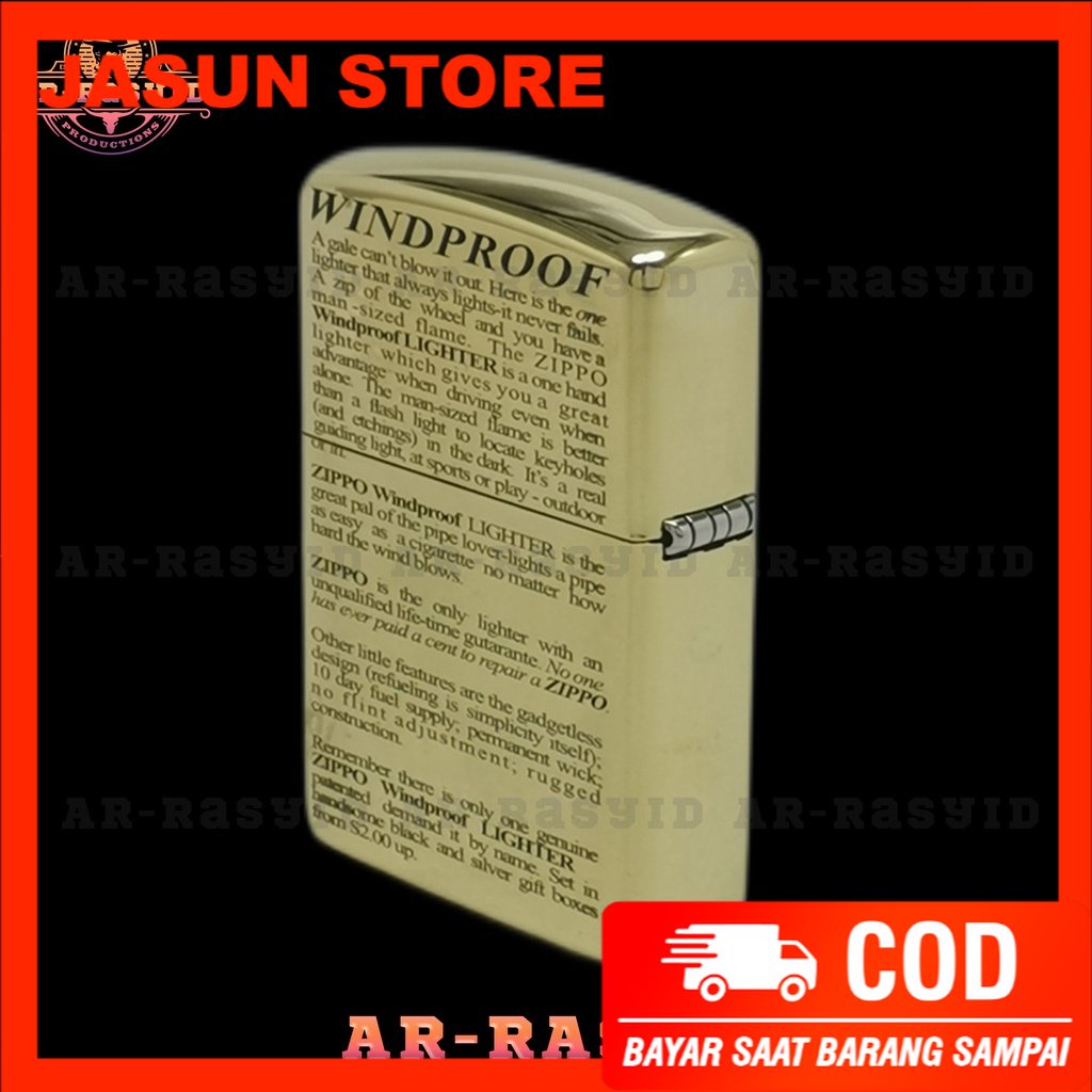 Korek Api Minyak Zippo Gold Ukir Motif Zippo Windproof 168 3962-6