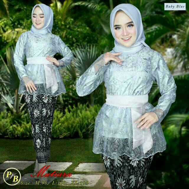 Set Kebaya Mutiara Bali Tulle Baby Blue 3d Kebaya Populer 2019 Kebaya Modern Kebaya Wisuda Shopee Indonesia
