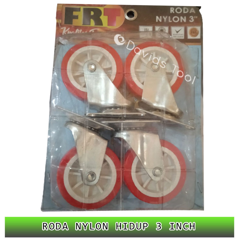 Roda Troli Gerobak Etalase Lemari Mesin Cuci Meja Merah 3 Inch Hidup Single Bearing