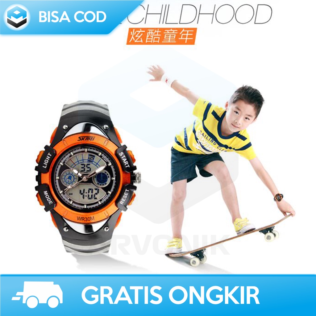 JAM TANGAN ANAK COWOK OLAHRAGA DIGITAL ANALOG SKMEI AD0998 ORI ANTI AIR