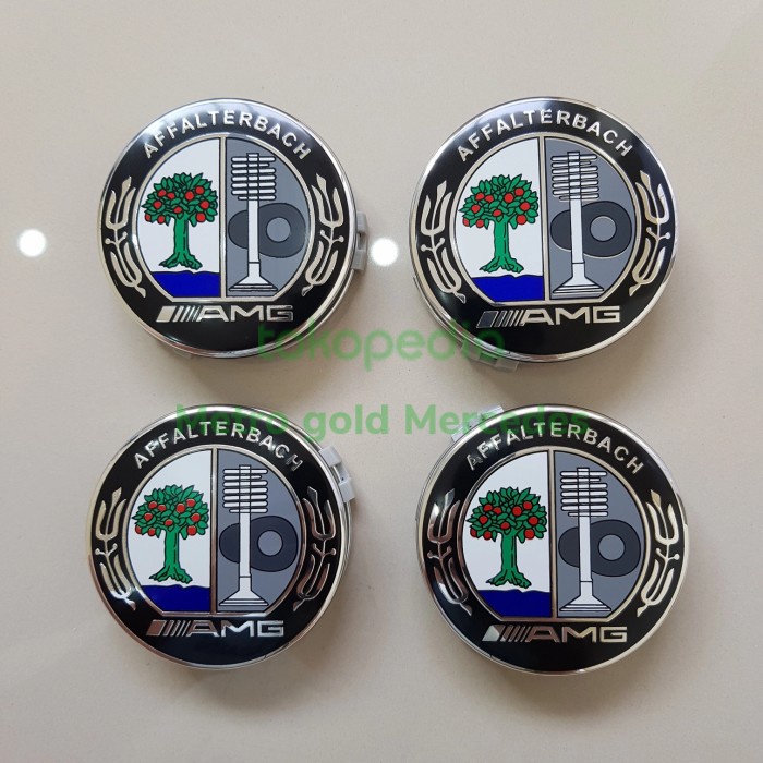 Dop Velg Roda Emblem AMG Mercedes Benz 75MM Hitam / Dop Roda Mercy AMG