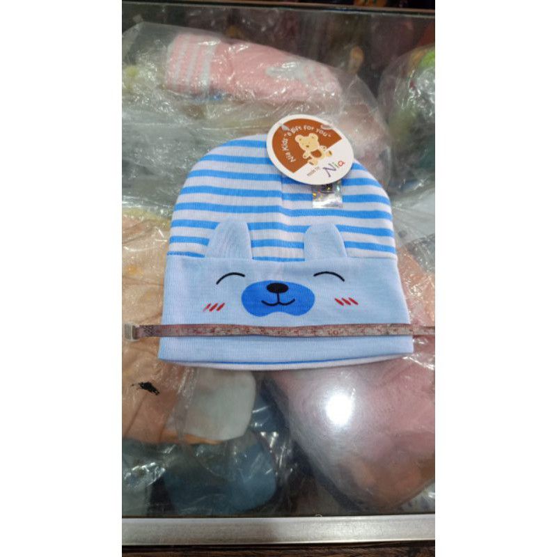 topi bayi katun polos warna 0 - 3 m / Topi bayi new born kain lembut