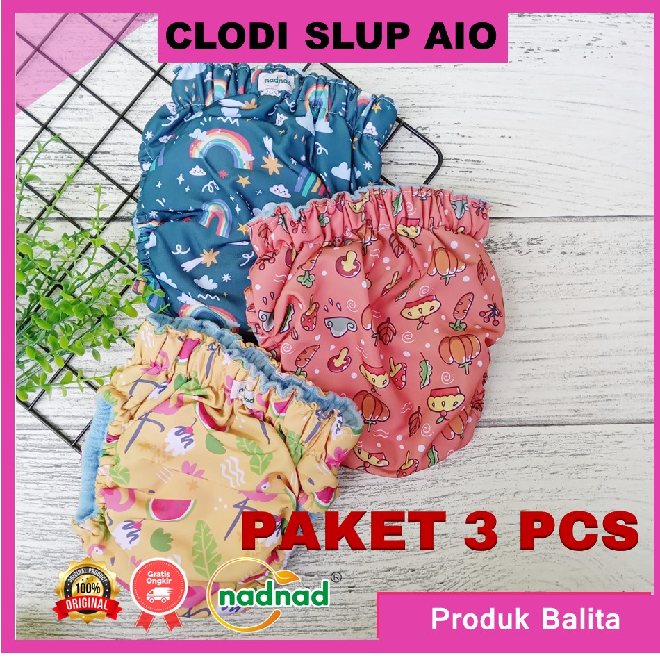 Paket Clodi Celana Slup Hemat NadNad 3 pcs Praktis Langsung Slup All Size