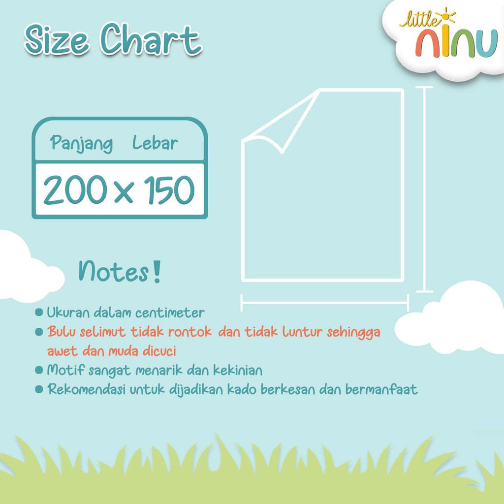 Selimut Bulu Halus Karakter 150x200 Little Ninu