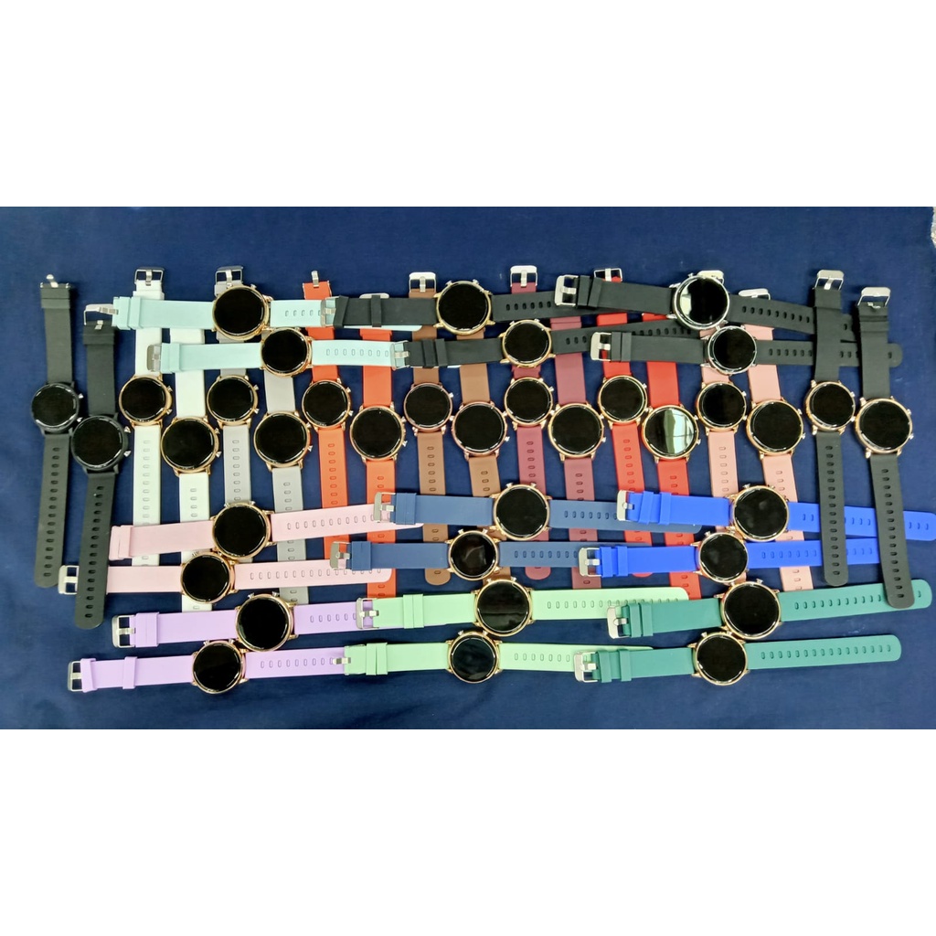 JAM TANGAN WANITA LED DIGITAL WATCH JSS 3415 SERIES TOP QUALITY TALI RUBBER WARNA BULAT TERBARU