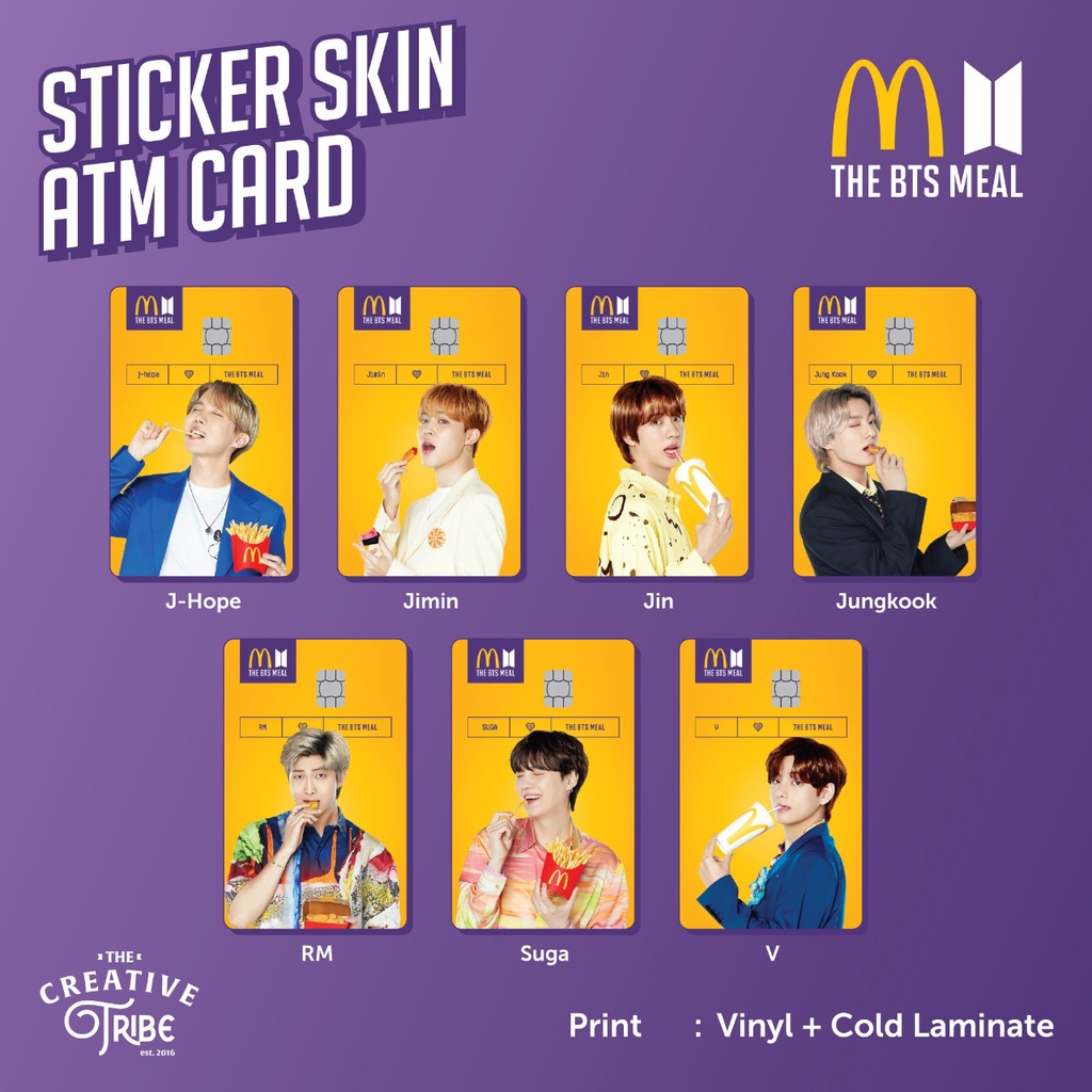 Sticker Skin ATM Card BTS Meal X McDonald's - Vinyl Debit Credit Army | Shopee Indonesia