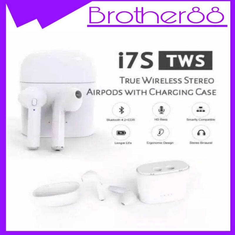 HEADSET HEANSFREE BLUETOOTH i7S TWS EARPHONE WIRELESS