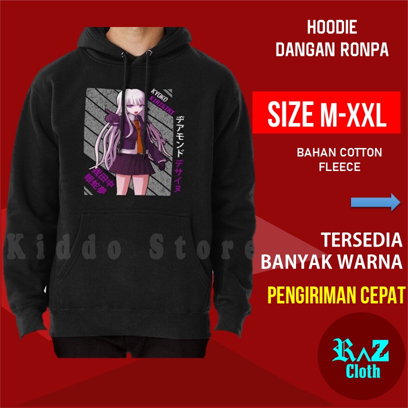 Hoodie Hoodie Kyoko Kirigiri Danganronpa Hodie Hitam Hody Pria Japanese Style
